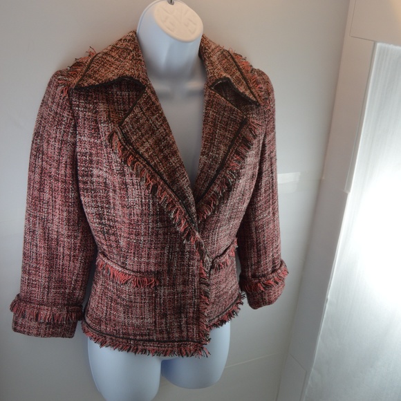 NEW YORK & COMPANY Fringe Tweed Blazer - Picture 3 of 7